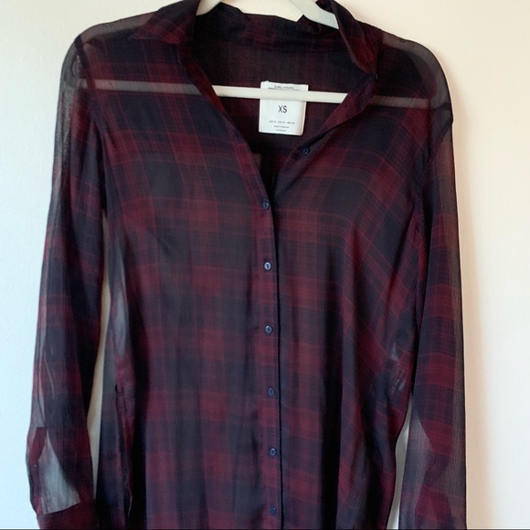 ZARA mesh flannel top - Picture 2 of 5